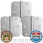 Kolet 3.5" Stainless Steel Door Hinges 5/8" Radius Heavy Duty Brushed Nikel. Fixed Price $45.56.