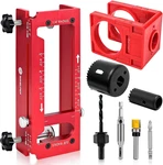 Door Hinge Jig, Aluminum Alloy Template Kit For Router, Adjustable Mo. Fixed Price $87.05.
