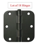 18 Oil Rubbed Bronze 3.5"X3.5" W 5/8" Radius Round Corner Interior Door Hinges. Fixed Price $28.99.