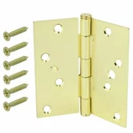 Everbilt 4 In. Bright Brass Finish Square Corner Security Door Hinge (3) Pack. Fixed Price $10.65.