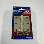 Door Hinge Square Corner 3" Bright Brass #5296926 Ace Hardware. Fixed Price $5.99.