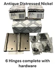 Baldwin 1035-452 Solid Brass Hinges Antique Distressed Nickel 3.5"X3.5" (3-PAIR). Fixed Price $59.99.
