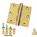 Door Hinge 3.5 X Solid Brass Ball Bearing Polished With Tips. Fixed Price $38.77.