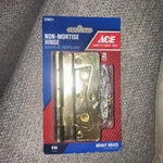 Ace Non-mortise Hinge 4" Bright Brass #5298211 Pack. Fixed Price $9.99.
