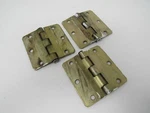 Hager Door Hinges 3-1/2-IN Hole Round Corners Lot Of Satin Brass. Fixed Price $16.00.