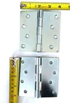 2 Pcs Broad Hinges 4 X Riveted Pin Zinc Steel Lawrence Bros L8080-ZN Nos. Fixed Price $22.00.