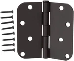 Everbilt 4 In. Heavy Duty Black Finish Door Hinge Oil-rubbed 5/8 With Screws. Fixed Price $12.00.