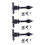 Black Wrought Iron Door Strap Hinge 6" Flush Mount With Hardware Pack Of 3. Fixed Price $44.99.