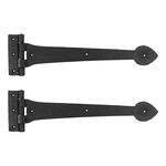 Pack Of 2 Black Wrought Iron Strap Hinge 15 Inch Heart Tip Colonial Cabinet D.... Fixed Price $120.39.