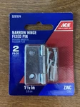 4 Packs 1.5" Narrow Hinge Fixed Pin 2PK Zinc Non-removable Ace 1/2". Fixed Price $17.39.