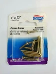 National (V115) 1" X 1/2" Brass Steel Corner Braces (4 Ct) N190819 - Nip. Fixed Price $8.50.