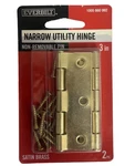 Everbilt 3" Narrow Utility Hinges Satin Brass Finish 2-PACK 660992 Door Hindge. Fixed Price $8.99.