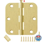Amzgod Gold Door Hinges - 24 Pack 3.5 Inch Rounded With 5/8" Radius Satin Brass. Fixed Price $66.38.