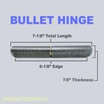 Gatorpro 7" Bullet Hinge Weld On Lift Off Tear Drop For Gates / Metal Doors Pair. Fixed Price $28.00.