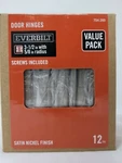 Everbilt 3 1/2" X 5/8" Rad Satin Nickel Door Hinges Value (12 Pack) 754269. Fixed Price $17.37.