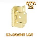 22-HINGES Amerock Polished Brass Partial Wrap 1/2" Overlay Self-closing BP7550-3. Fixed Price $33.37.