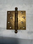 Vintage 1 Stanley Sweetheart 4 X Cannon Ball Finial Brass Plate Door Hinge. Fixed Price $16.00.