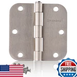 24-PACK 3.5" X Satin Nickel Door Hinges, Rounded 5/8" Corners, 144 Screws. Fixed Price $70.90.