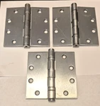 Commercial 4-1/2" Square Satin Chrome Ball Bearing Door Hinge (3-PACK)-NOS. Fixed Price $29.00.
