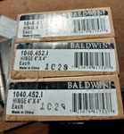 Baldwin Hinges 4''X4'' 6PAIR Lot Antique Distress Nickel Finish. Fixed Price $40.00.