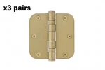 X Emtek 3.5" Ball Bearing 5/8" Radius Corners Mortise Hinge - Pair Mode. Fixed Price $40.99.