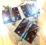 3 Pack Stanley Hardware Architectural 4.5" Satin Chrome Ball Bearing Door Hinges. Fixed Price $34.98.