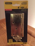 Stanley 4" Door Hinge 69-0323/CD741 Bright Brass Finish One Piece Not Pair Nib. Fixed Price $7.89.