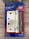 Ace Self Closing Door Hinge 4" Satin Brass Finish 1/4 Radius 5297981 Nip. Fixed Price $11.99.