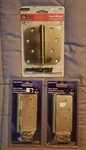 Lot Of (3 4 Inch Door Hinges (2) Hillman (1) Everbilt - New Brass Finish. Fixed Price $8.95.