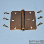 Antique Bronze Finish Steel 1/4" Rounded Corner 3.5" Cabinet Door Hinge N337-063. Fixed Price $6.64.