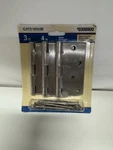 Gate House 3-PACK 4-IN Satin Nickel Square Corner Door Hinge. Fixed Price $11.99.
