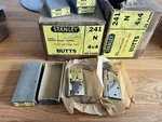 Vintage Stanley Flat Button Tip Butts Door Hinge Pair 241 4X4 New Steel. Fixed Price $12.99.