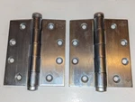 Lot Of 2 Lawrence Ball Bearing 4.5" X 4" Chrome (silver Colored) Door Hinges. Fixed Price $6.50.