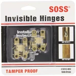 Soss 101CUS4 Mortise Mount Invisible Hinges With Holes, Zinc, Satin Brass .... Fixed Price $54.66.
