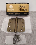 Hickory 70303-2110 English Antique 4" X Brass Door Hinge 5/8" Radius Corner.. Fixed Price $13.99.