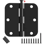 Amzgod Black Door Hinges - 3.5 Inch Rounded With Pack, Matte. Fixed Price $17.35.