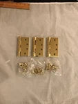 3 Stanley FBB179 4"X4" Ball Bearing Hinges Polished Brass Plated Sq Corner New. Fixed Price $34.99.