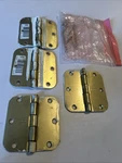 4, Stanley Brass Gold Door Hinges 08-3028 3-1/2" Round Corners Free Shipping. Fixed Price $19.50.