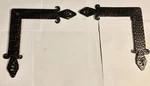 (2) Signature Hardware Fleur-de-lis Dummy Corner Door Strap 6 Black Powder. Fixed Price $14.00.