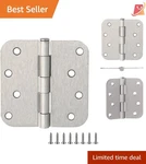 Interior Door Hinges Steel 4X4 Inch Satin Nickel 6-PACK Removable Pins. Fixed Price $46.97.