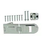 Everbilt 6-1/4 In. Zinc-plated Steel Hinged Safety Hasp Cabinets Gate Door 20267. Fixed Price $14.80.