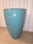Vigoro Dottie 14.3 In. W X 21 H Decorative Pots Teal Glazed Ceramic Vase.... Fixed Price $35.79.