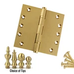 Door Hinge 5 X Solid Brass Ball Bearing Satin With Tips. Fixed Price $57.20.