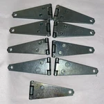 Nine Nos 4" Stanley Lifespan Steel Strap Hinges Part 14-1270 / 902-4. Fixed Price $21.95.