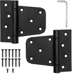 Ilyapa Heavy Duty Self Closing Shed Door Hinges, 2 Pack - Black Square. Fixed Price $21.88.