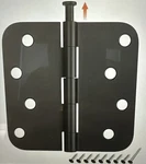 Hosom Door Hinges 3 Pack Rounded Mat Black 4 With 5/8 Radius. Fixed Price $19.59.