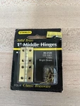 Stanley Solid Middle Hinges 80-3120 CD5301. US3 Bright Brass. Preowned.. Fixed Price $7.99.