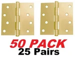 Ultra Hardware 4" X Door Hinge With Removable Pin - Satin Brass (25 Pairs). Fixed Price $98.74.