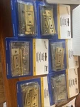 (six 2PK)-JOHNSON Hardware 1/8" 3" Brass Finish Bi-fold Door Hinge 1823PPK2. Fixed Price $55.00.