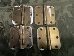 Hager Door Hinges 3-1/2-IN Hole Round Corners Lot Of 4 Satin Brass. Fixed Price $19.69.